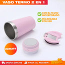 VASO TÉRMICO CON PARLANTE PORTÁTIL