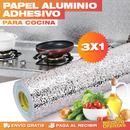 PROMO 3X1 PAPEL ALUMINIO ADHESIVO DE COCINA 60cm x 2 mt